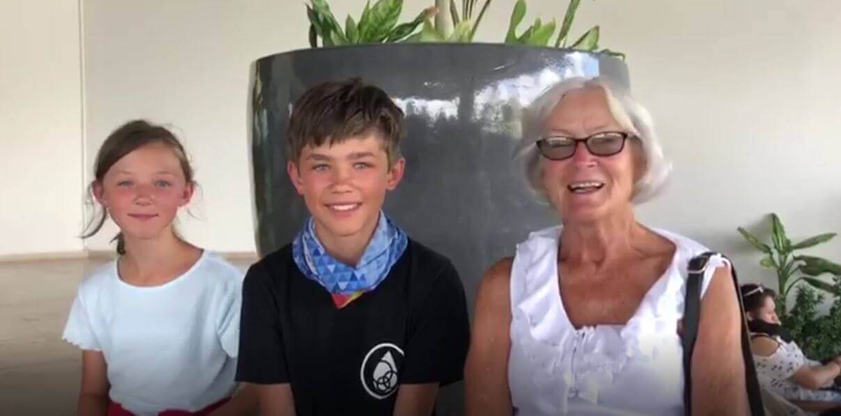 Member Nancy Graham and grandchildren Caleb and McKinley