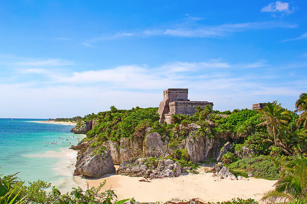 Ruins of the Mayan fortress and temple near Tulum, Mexico